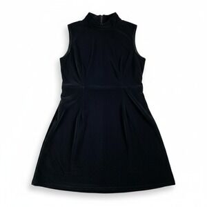 A New Day Womens Black Velvet Sleeveless Mock Neck Fit & Flare Dress XXL New